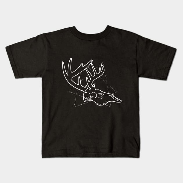 Stag Skull Kids T-Shirt by LoraMaze